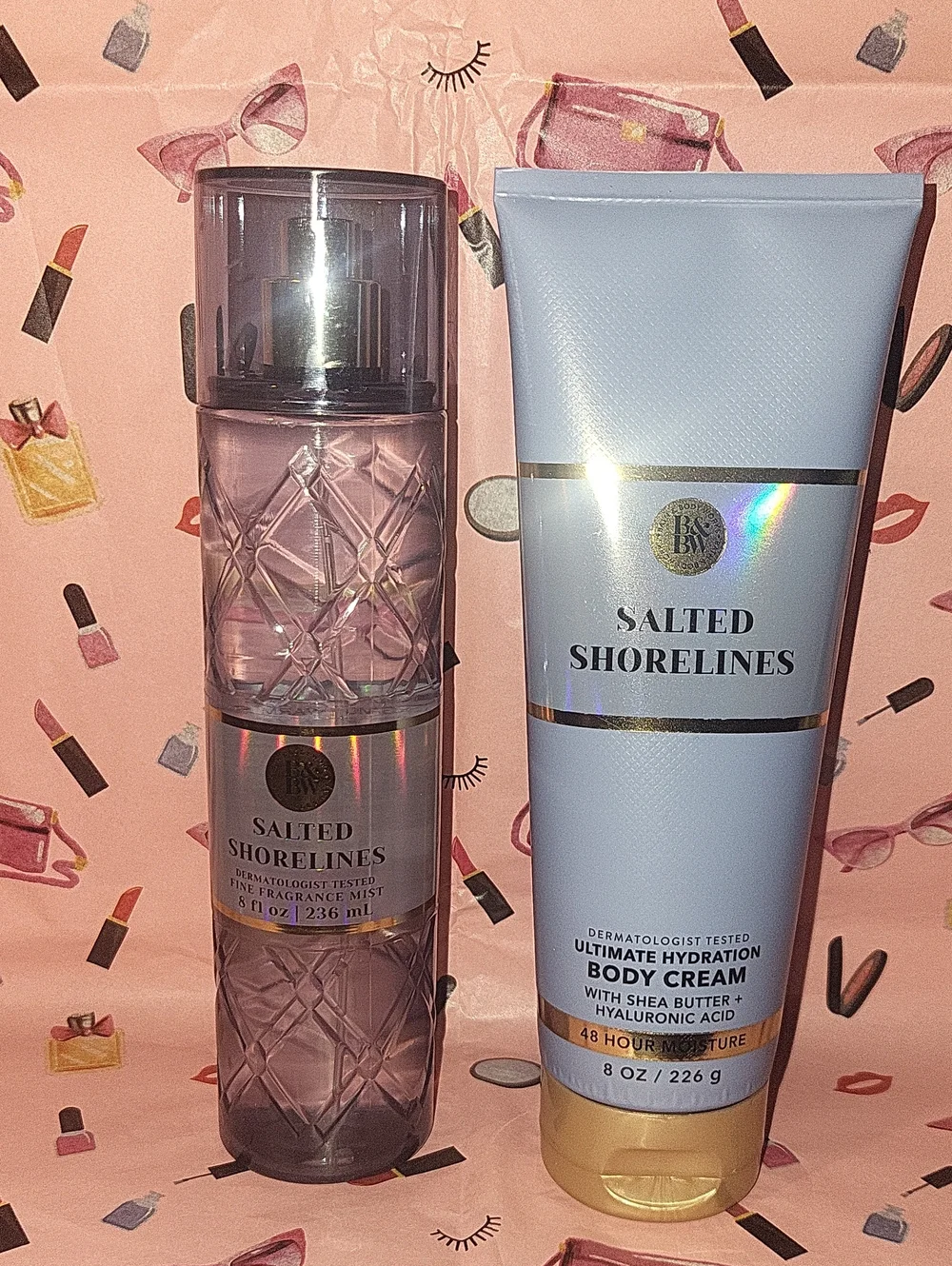 Bath & Body Works 2 Pc. Salted Shorelines Set Mist & Body Cream FS NEW